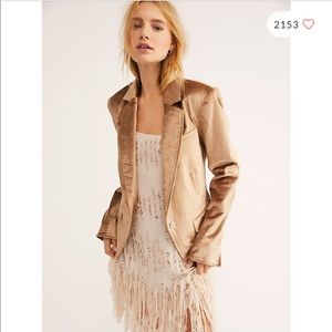 FREE PEOPLE Halo velvet blazer jacket S